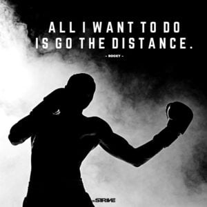 Focused and determined Rocky Balboa ready for a fight